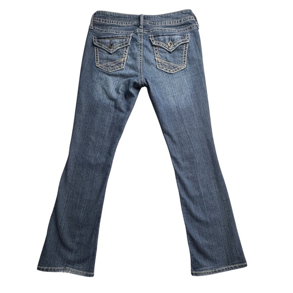 a.n.a Petite Bootcut Jeans Dark Wash Denim Women's 28/6P Low Rise Flap Pockets - Picture 1 of 14